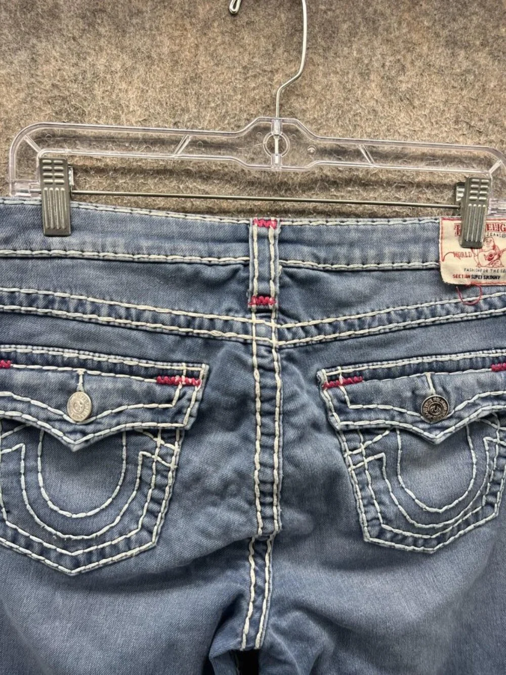 True Religion Super Skinny Jeans Mens 33 Blue Extra Slim Stretch Denim
